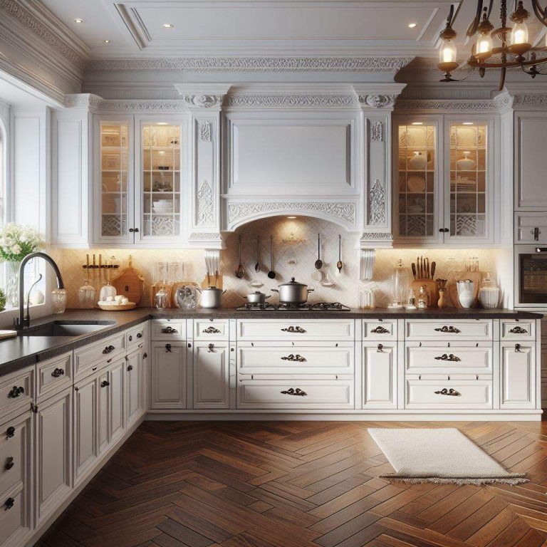 5 Stunning Kitchen Designs: White Cabinets & Dark Countertops