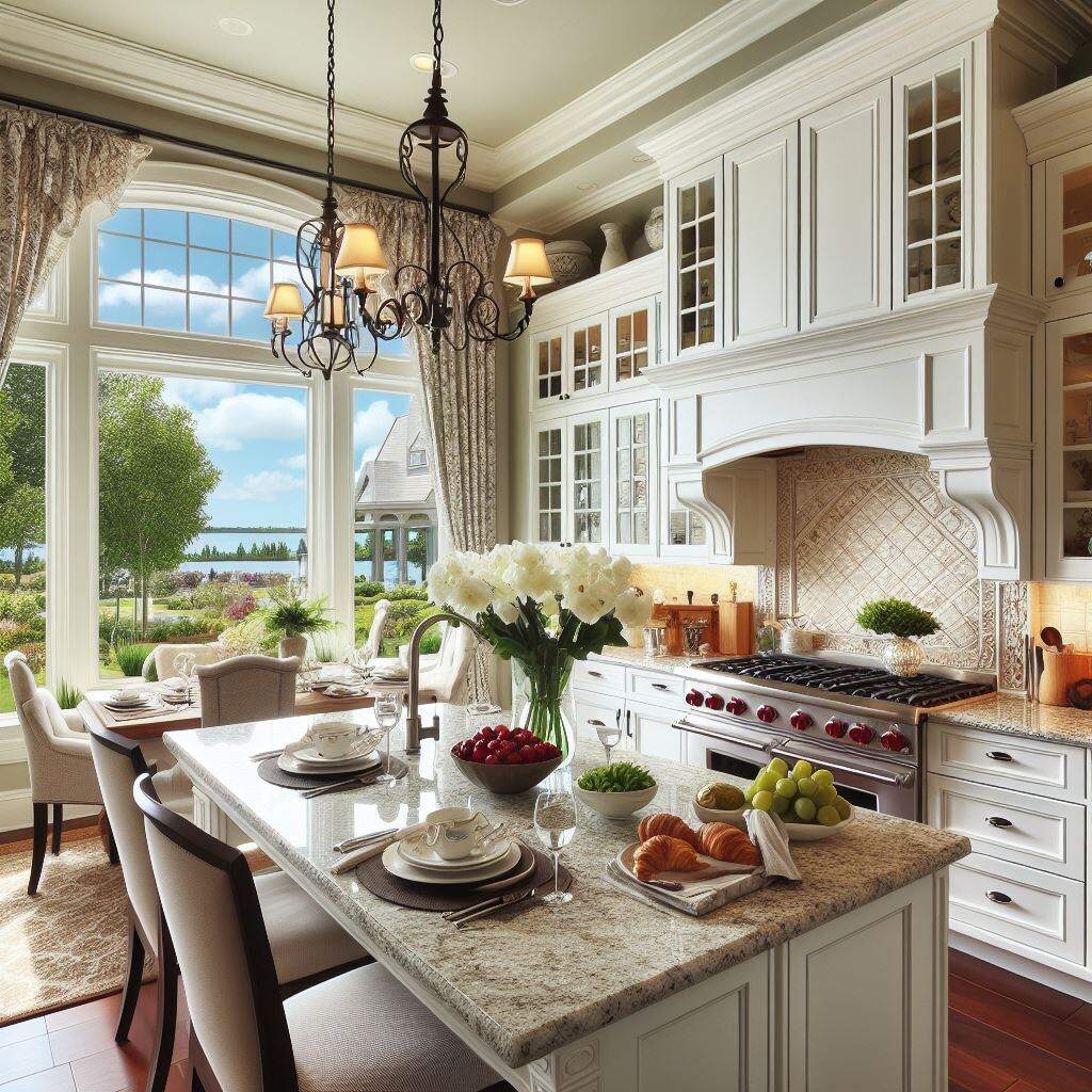 white cabinets with granite countertops in Oak Creek, Milwaukee, Wisconsin