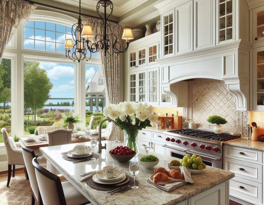 white cabinets with granite countertops in Oak Creek, Milwaukee, Wisconsin